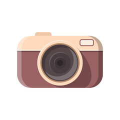 Photo camera icon in flat style. Photography equipment vector illustration on isolated background. Professional photographic sign business concept.