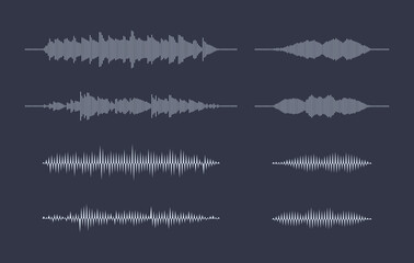 Audio waveform equalizer on dark background