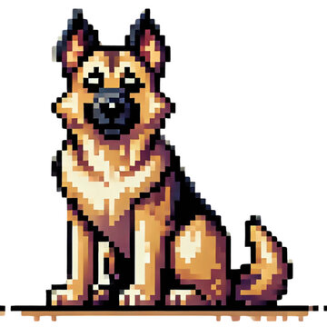 German Shepherd Pixel Art