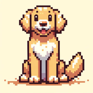 Golden Retriever Pixel Art