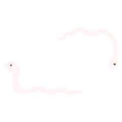フレームとしても使える白いヘビのイラスト2点セット