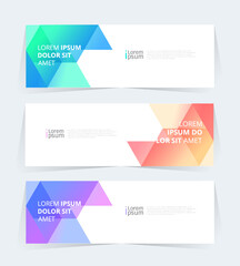 Geometric banner design with Vector presentation template.