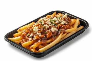 Poutine with cheese curds and gravy.