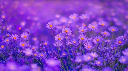 Fototapeta premium Purple Flower Field in Bloom