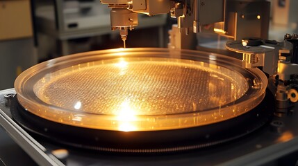 Obraz premium Pristine Space Telescope Mirror Undergoing Polishing in Clean Room Environment