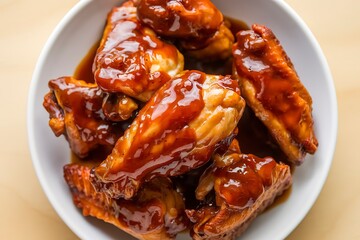 BBQ chicken wings in dip barbecue sauce
