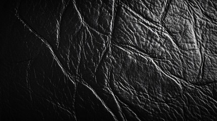 Fototapeta premium Detailed Closeup View of Smooth Black Leather Texture Surface