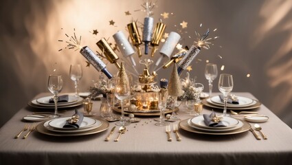 New Year's Eve Themed Table Setting