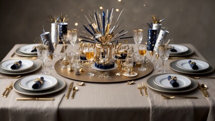 New Year's Eve Themed Table Setting