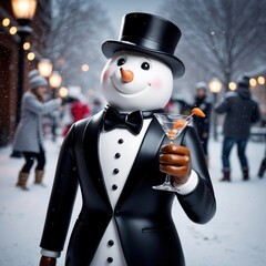snowman with a hat