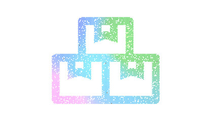 Obraz premium Icon boxes is made up of LED square shapes. There are bright diodes and there are black dead diodes