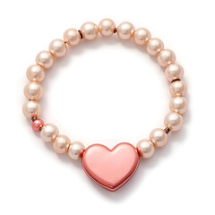Obraz premium Elegant pearl bracelet with heart charm a beautiful accessory for every occasion, photograph of product concept.