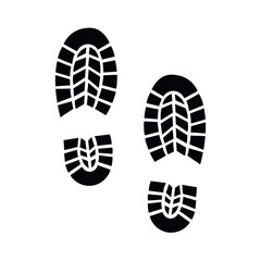 Vector Illustration Sign .Track.  shoe vector trail . footprint . track   background . black transparent sign .