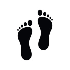 Vector Illustration Sign .Track.  shoe vector trail . footprint . track   background . black transparent sign .
