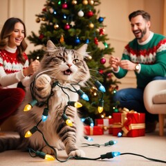 child and christmas tree