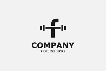 Obraz premium letter f fitness and gym logo