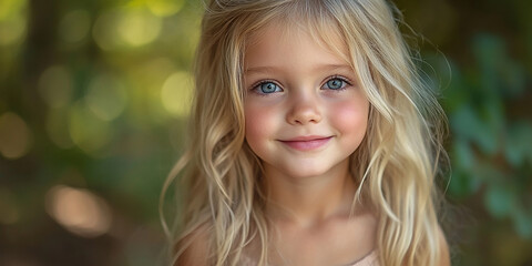 Fototapeta premium portrait of an white little girl with a smile