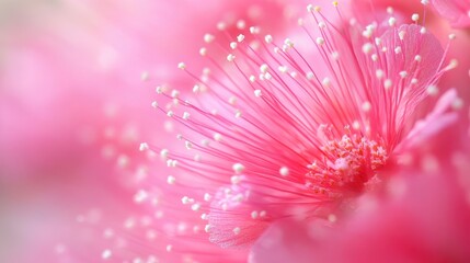 Obraz premium Close-up of a Pink Flower with White Stamens