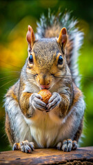 Obraz premium squirrel eating nut. squirrel, animal, rodent, mammal, wildlife, cute, grey, nature, tail, wild, fur, gray, eating, furry, park, nut, tree, brown, animals, fluffy, eat, creature, food