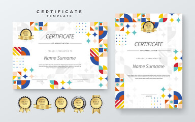 Modern Certificate Template with Geometric and Awards
