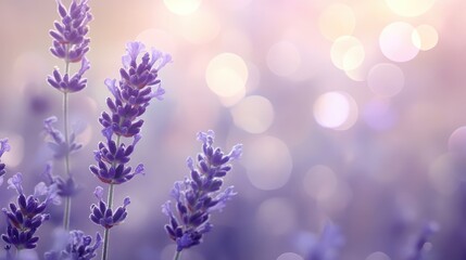 Obraz premium Lavender Blooms with Soft Bokeh Background
