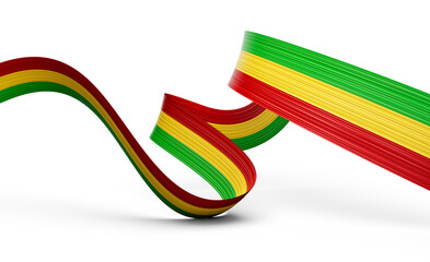 3d Flag Of Mali 3d Wavy Shiny Mali Ribbon Flag Isolated On White Background 3d Illustration