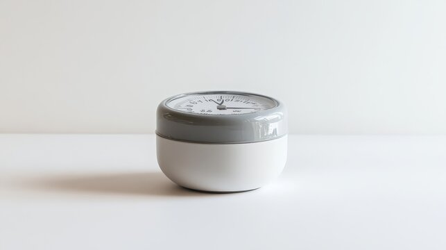 Vintage Kitchen Timer: A timeless kitchen essential, this classic analog timer with a sleek grey and white design adds a touch of vintage charm to any countertop.  