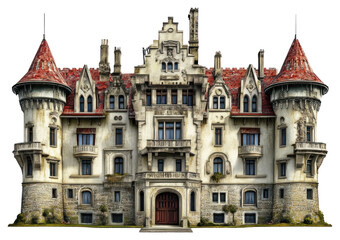 Fototapeta premium PNG Real Art nouveau castle architecture building fortress.