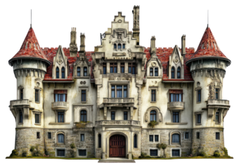 PNG Real Art nouveau castle architecture building fortress.