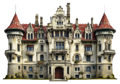 PNG Real Art nouveau castle architecture building fortress.