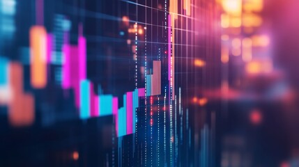Fototapeta premium Close-up computer screen stock market chart it made or forex