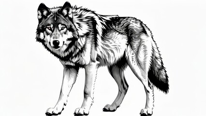 Fototapeta premium wolf head profile