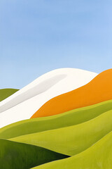 Obraz premium Serene Rolling Hills Under a Clear Sky