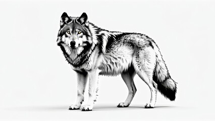 Fototapeta premium wolf head sketch