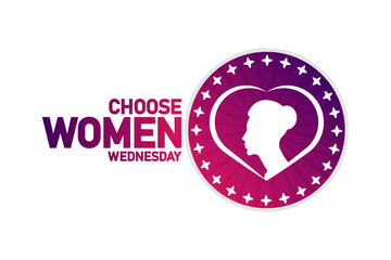Choose Women Wednesday wallpaper with shapes and typography, banner, card, poster, template. Choose Women Wednesday, Modern background