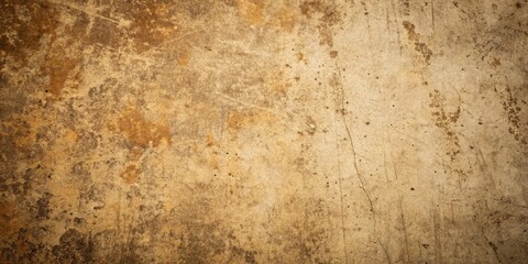 A worn and weathered surface with a mixture of beige and brown tones, showing signs of age, scratches, and stains.