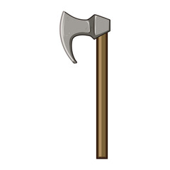 weapon viking axe cartoon. warrior history, berserker shield, blade handle weapon viking axe sign. isolated symbol vector illustration