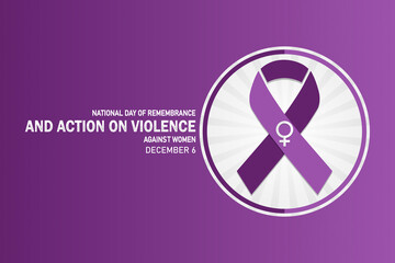 National Day Of Remembrance And Action On Violence Against Women wallpaper with shapes and typography, banner, card, poster, template.
