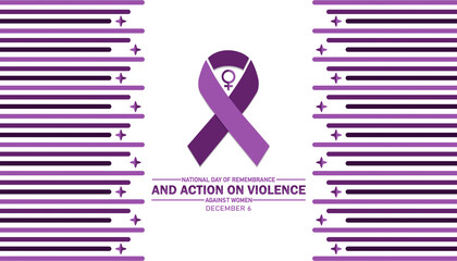 Obraz premium National Day Of Remembrance And Action On Violence Against Women Modern illustration. December 6. Suitable for greeting card, poster and banner.