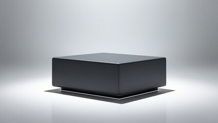 cube-shaped object with gray color and white background