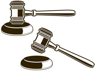 ハンマーガベルシンプルベクターライン線画イラスト素材公序良俗集会主催者議長グッズアイテム