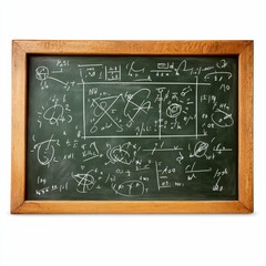 Fototapeta premium Chalkboard filled with math equations and diagrams.