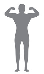 Male silhouette with muscles. vector