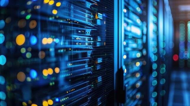 Server Rack Closeup: Data Center Technology and Infrastructure