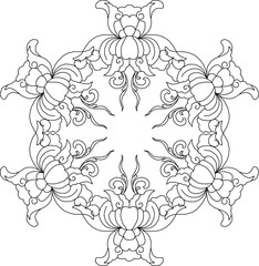 Vector sketch illustration silhouette design baground pattern waredrobe classic vintage ethnic traditional mandala rosette