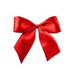 Bow ribbon red white background. PNG