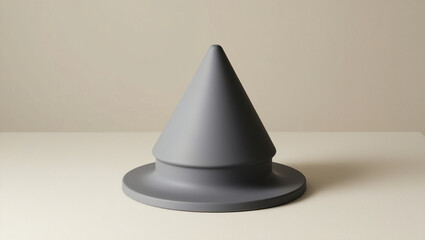 Fototapeta premium cone-shaped object with gray color and white background