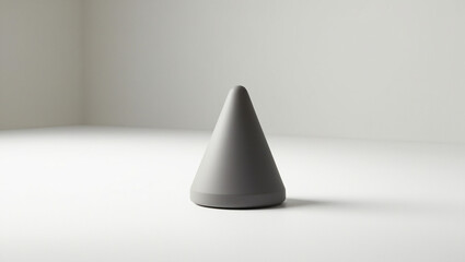 cone-shaped object with gray color and white background