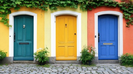 Colorful Doors in a Charming Urban Setting