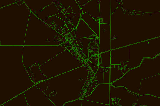 Abstract topographic map on radar screen. Vector retro green black background.